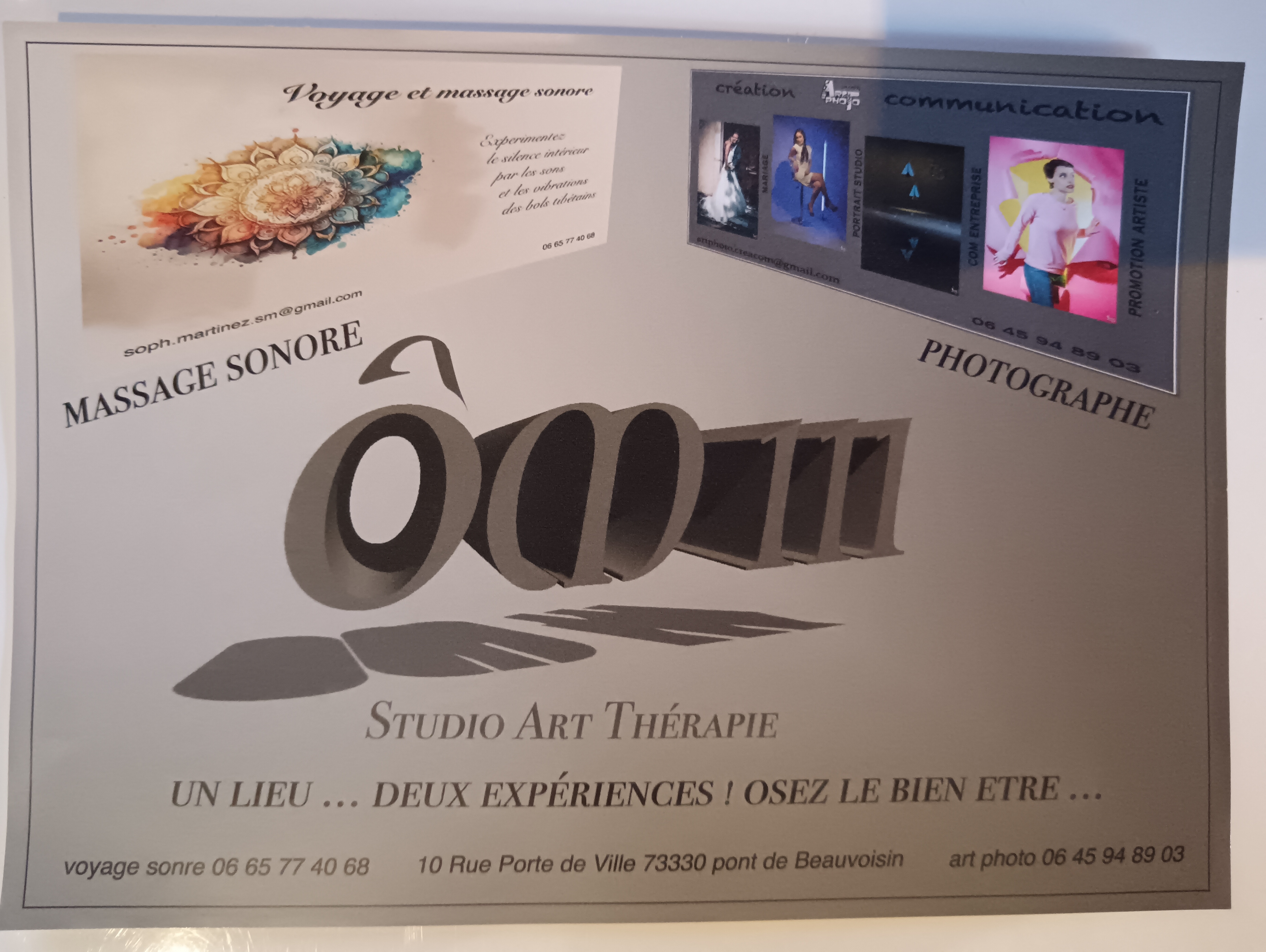 flyer de l'activité de Sophie Martinez