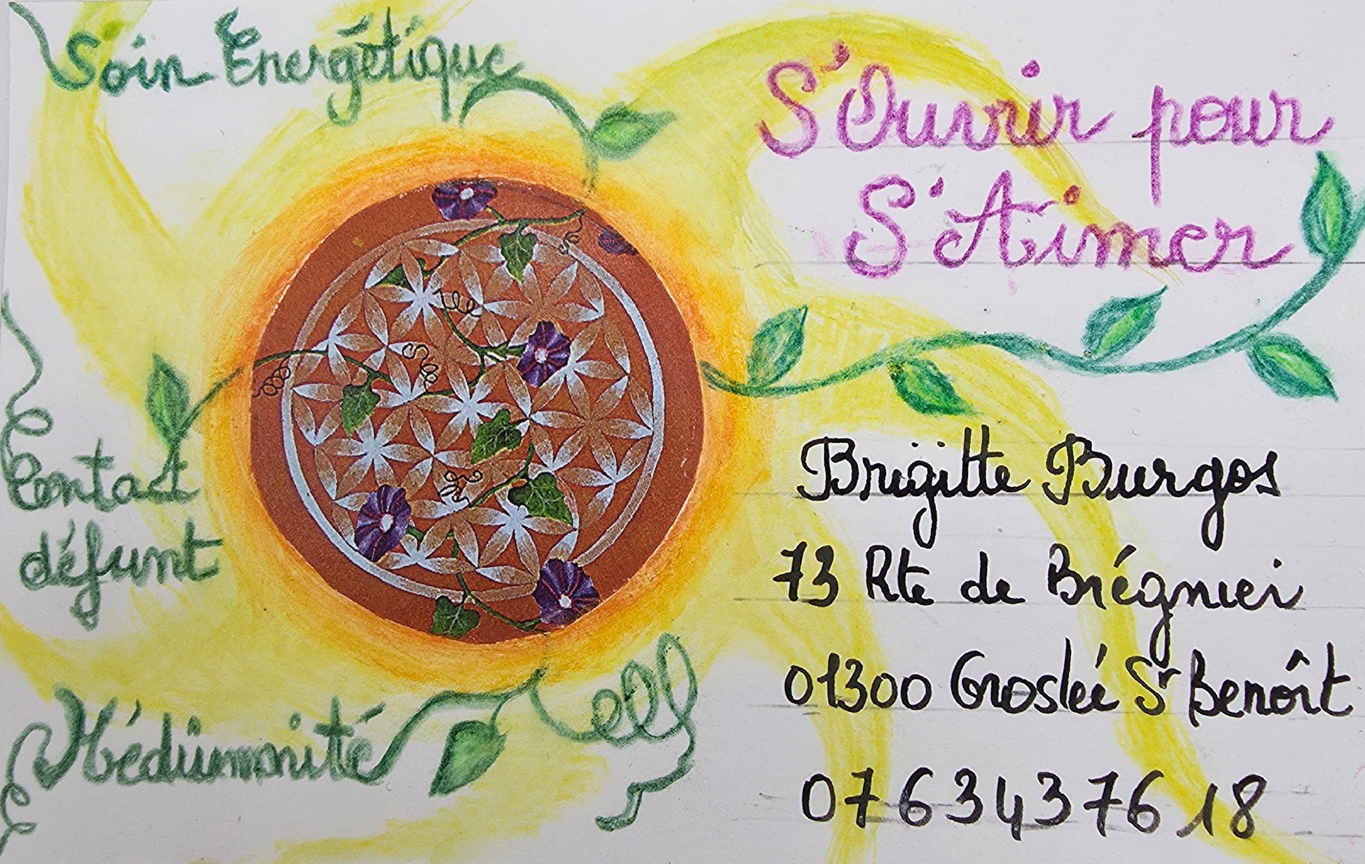 carte de visite de Brigitte Burgos